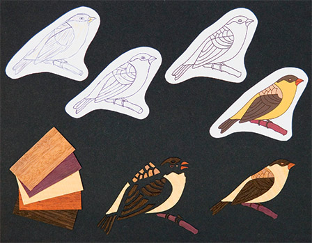 Storyboard of technique making wood inlay marquetry. Copyright 2007 Grant Chai.